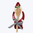 Ceramic Christmas Old Santa Spoon Rest and Wooden Spoon Set