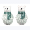 Ceramic Frosty Winter Bear Salt and Pepper Shaker-Set of 2