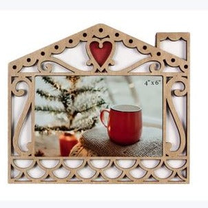 Wood Gingerbread House 4x6 Picture Frame