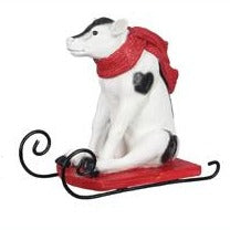 Resin Country Christmas Animals On Sled Decor