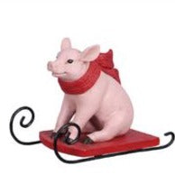 Resin Country Christmas Animals On Sled Decor