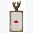 Mango Wood Antler Tray with Enamel deer face