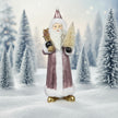 Resin Pink Tabletop Santa with Tree