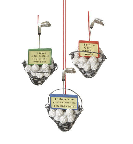 Basket of Golf Balls ornament
