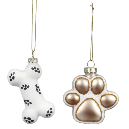 Glass Paw or Bone Ornaments
