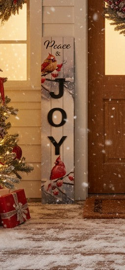 Wooden Cardinal LED Joy Porch Leaner