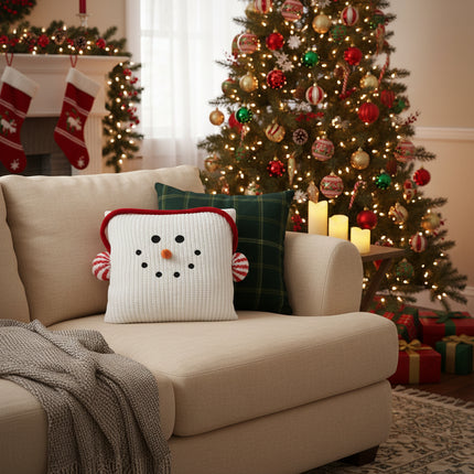 Snowman with Ear Warmer Pillow