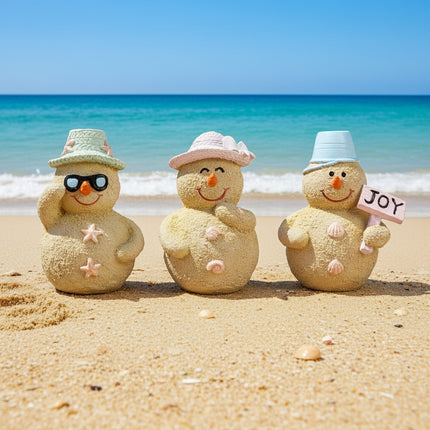 Resin Coastal Christmas Sand Snowman
