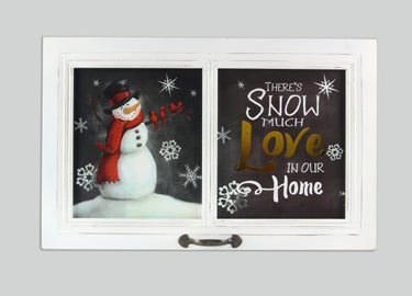 Wood Snowman/Love Wall Window Decor