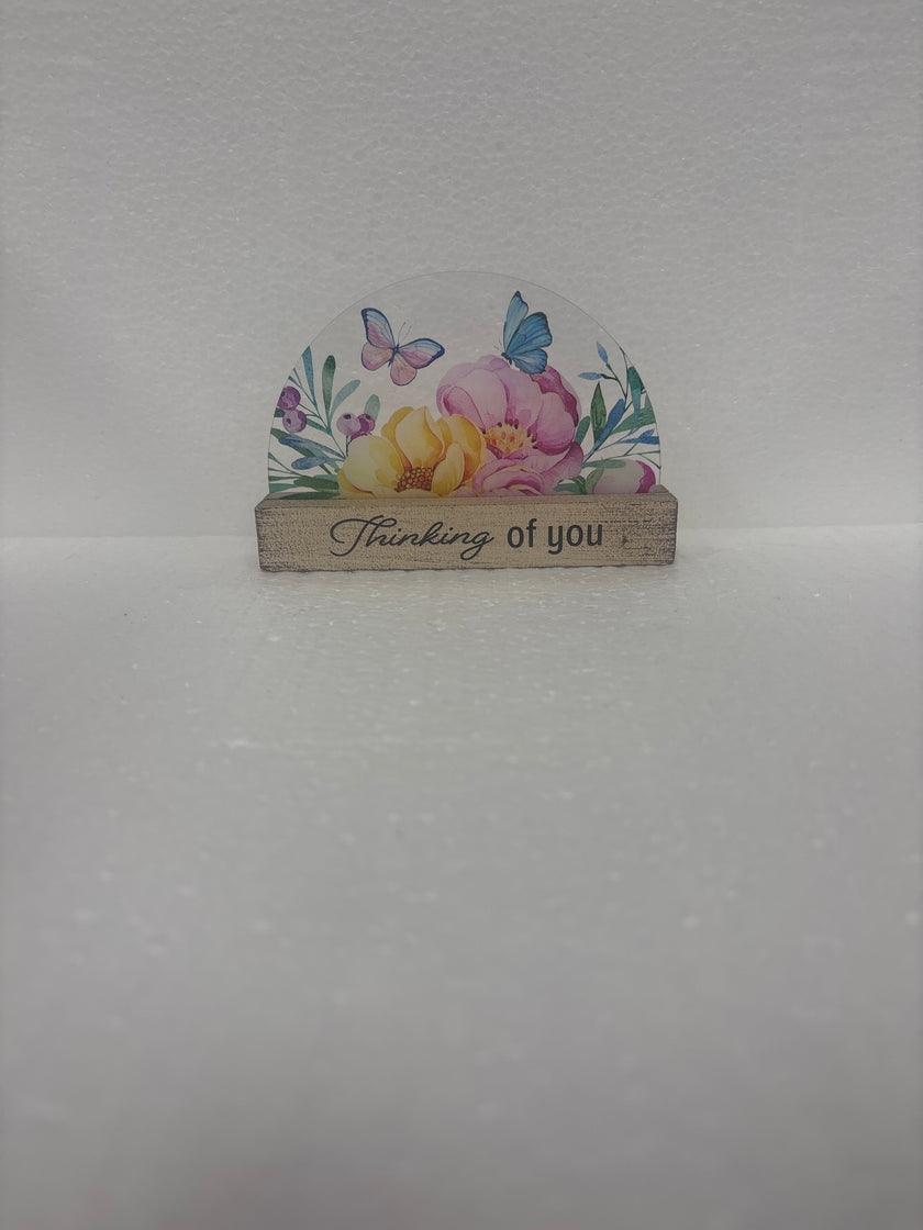 Glass and wood talk blocks
