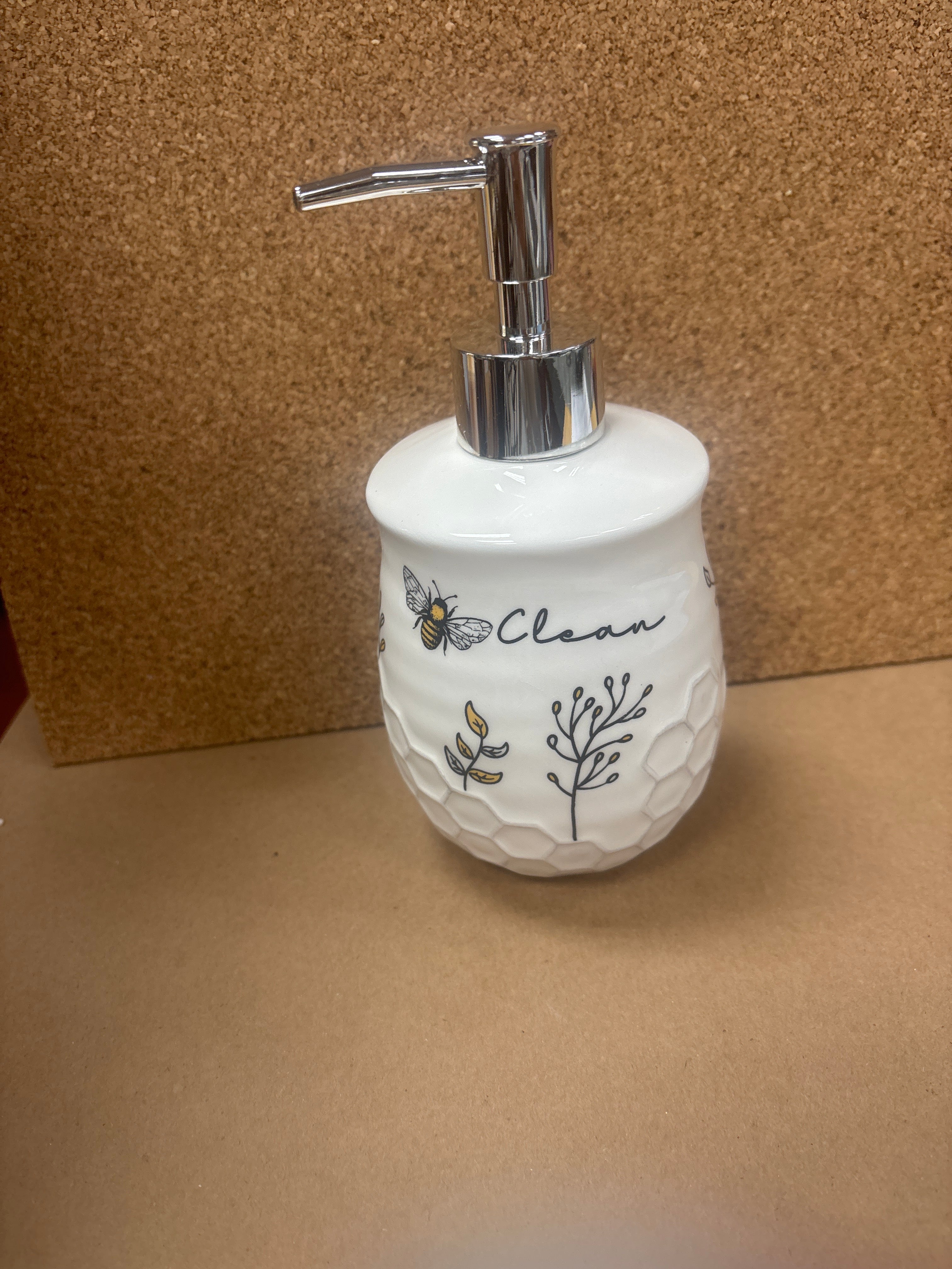 Ceramic Honeybee soap/lotion dispenser