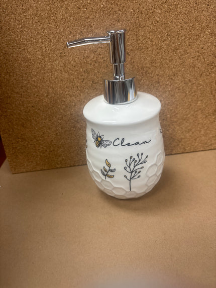 Ceramic Honeybee soap/lotion dispenser