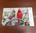Christmas Cardinal embossed door mat