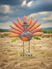 Embossed metal turkey statue