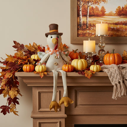 Small fabric turkey shelf sitter