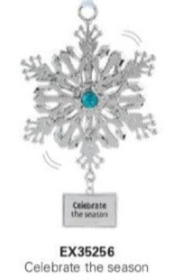 Spinning Snowflake Ornament- Choose from 24 Sayings
