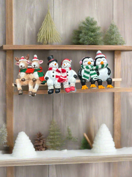 Christmas couple shelf sitters