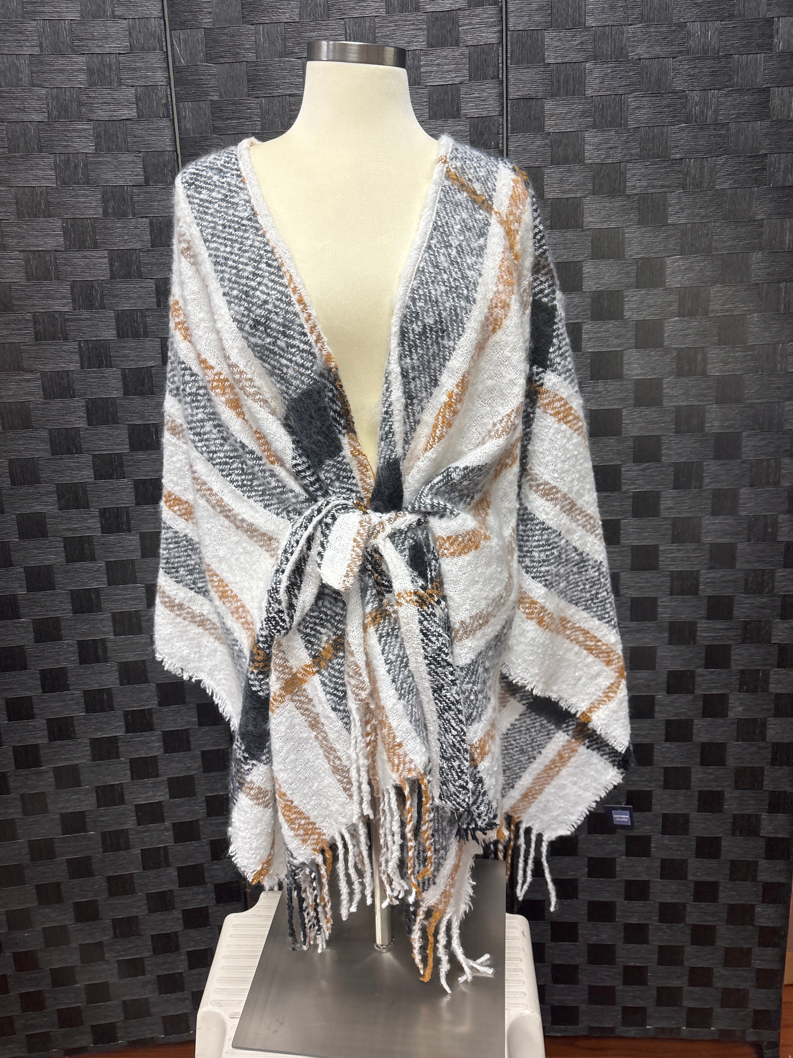 Plaid belted Wrap