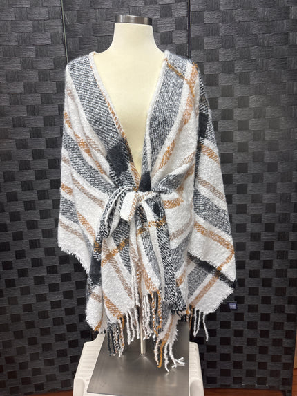 Plaid belted Wrap
