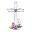 Crystal Expressions Cross with Purple Flowers