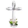 Crystal Expression Cross with White Lilly