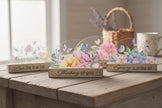 Glass and wood talk blocks