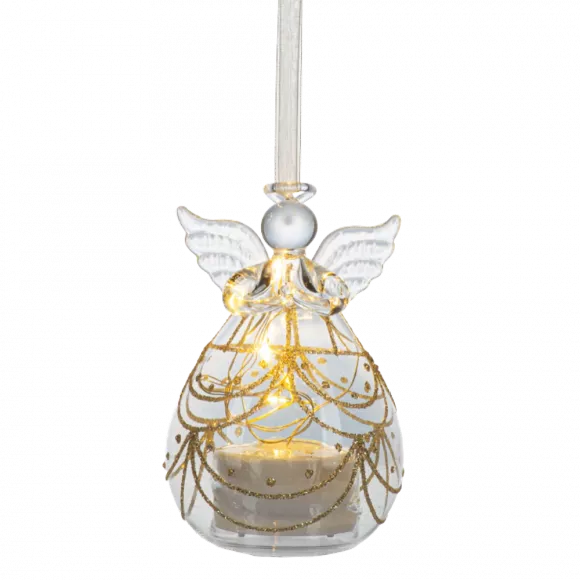 Luxury LED Angel Glass Ornament