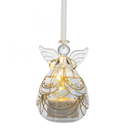 Luxury LED Angel Glass Ornament
