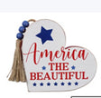 Wooden 4th of July Heart Tabletop sign