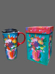 Flowers in Vase Ceramic Perfect Travel Cup