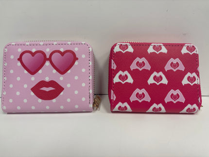 Small Heart Hands and Sunglass patterned wallets