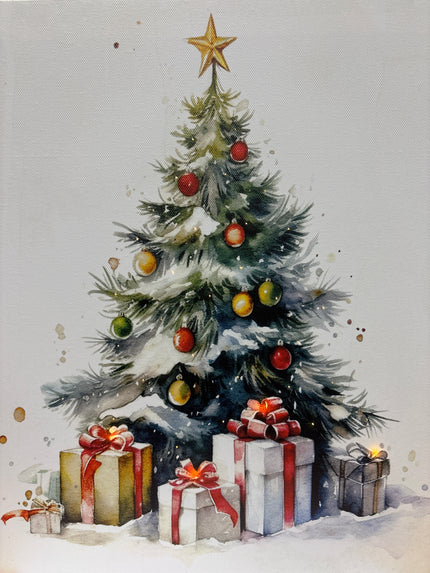 LED light up canvas with Christmas Tree