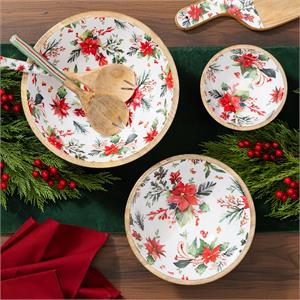 Mango Wood Christmas Bowl assortment