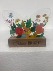 Glass Butterflies and wood talk blocks