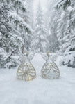 LED Gold Glitter Glass Angel ornament