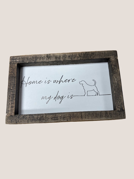 Wooden framed Dog Plaque