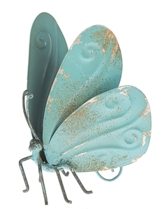 Small Distressed Metal Butterfly Figurine