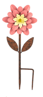 Layered Metal Flower Mini Garden Stake