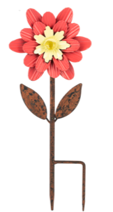 Layered Metal Flower Mini Garden Stake
