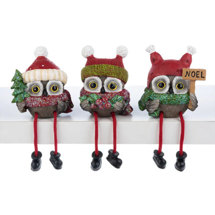 Christmas Owl Shelf Sitters