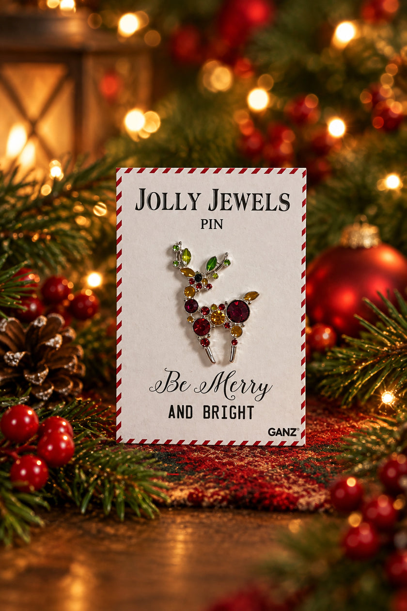 Christmas Bejeweled Lapel Pin