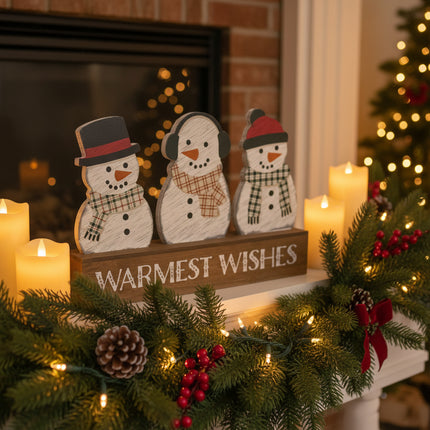 Christmas wooden tabletop decor