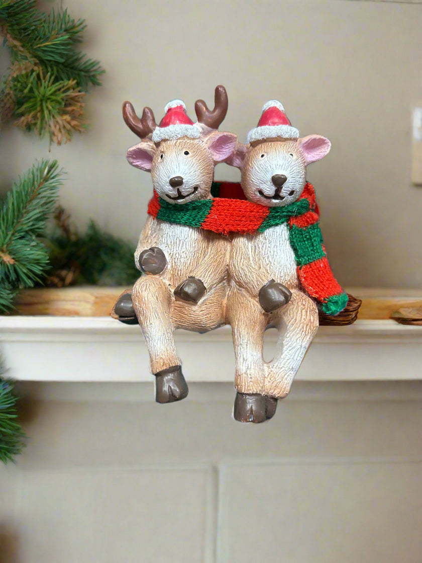 Christmas couple shelf sitters