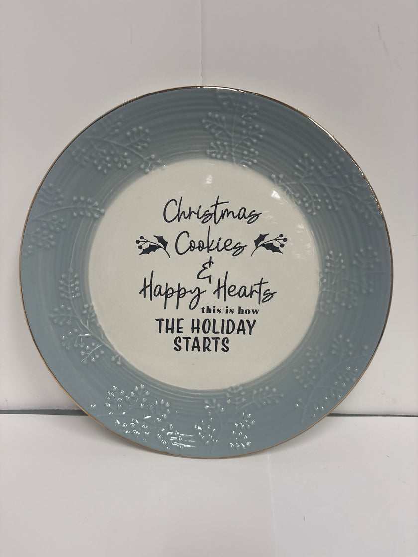 White Winter Sharing Plate with snowflake cookie cutter