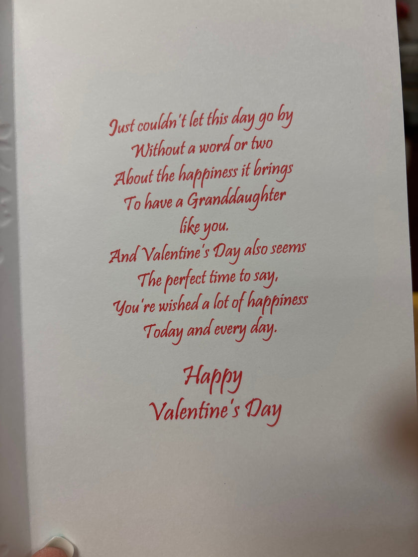 Valentine's card for Granddaughter