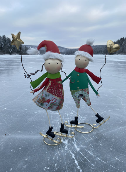 Metal Ice Skating Kids decor