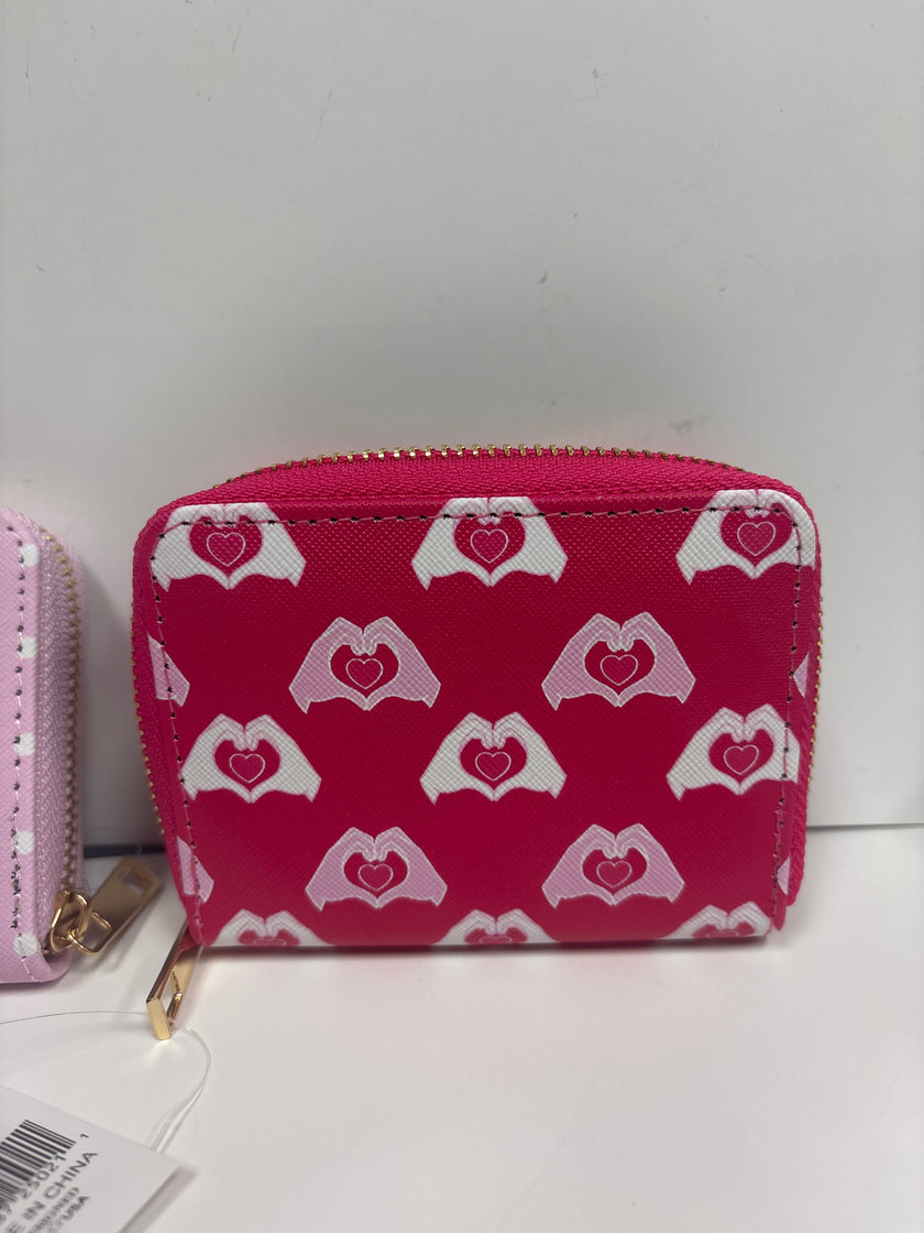 Small Heart Hands and Sunglass patterned wallets