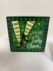Wooden St Patrick's Day fun message blocks