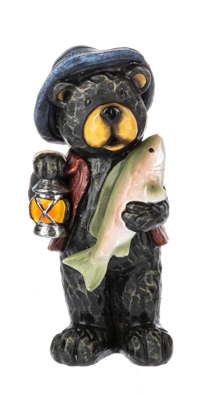 Beary Adventurous Fishing Figurine