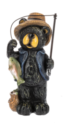 Beary Adventurous Fishing Figurine